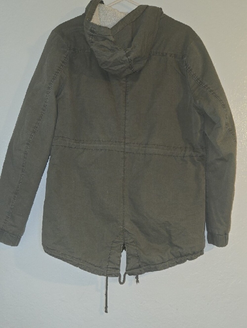 Ambiance Olive Utility Drawstring Parka Jacket - Picture 4 of 6
